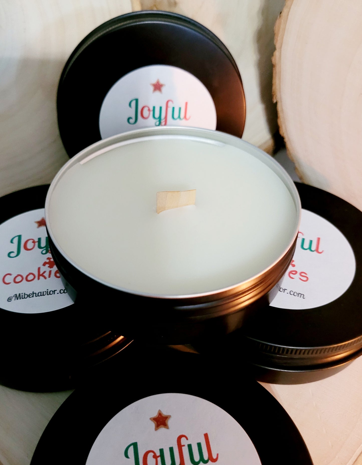 Joyful Cookies wooden wick candle